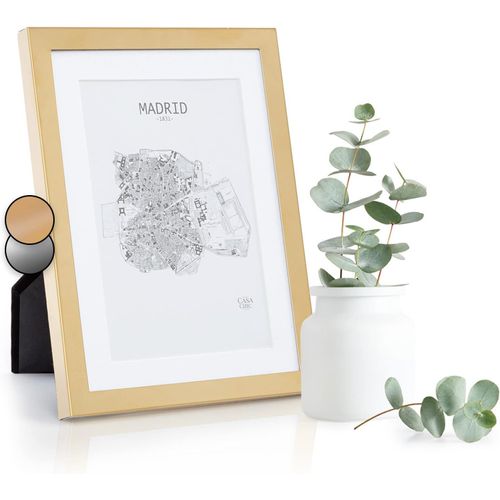 Casa Chic Cadre Photo en Métal,Taille 17x12 cm,Cadres photo Maison,Porte Photo Mural,Cadre Decoration Murale Pele Mele,Affichage Vertical/Horizontal,avec Protection en Verre et Passe Partout