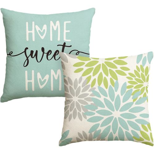 Cauc-Lot De 2 Housses De Coussin Décoratives Pour Canapé, Salon, Extérieur, 45 X 45 Cm