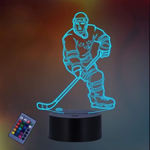 Illusion 3D Palet De Hockey Led Lampe Art Déco Lampe Lumières Led Décoration Lumière Contrôle À Distance 7/16 Couleurs Change Alimenté Par Usb Enfants Cadeau Anniversaire Noël Cadeau