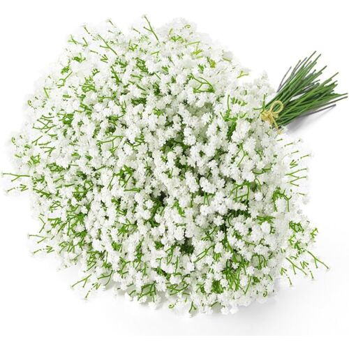 KALANKA-Lot de 6 branches de fleurs gypsophiles artificielles au toucher réaliste pour fête de mariage, arrangement floral, décoration d'intérieur (blanc)