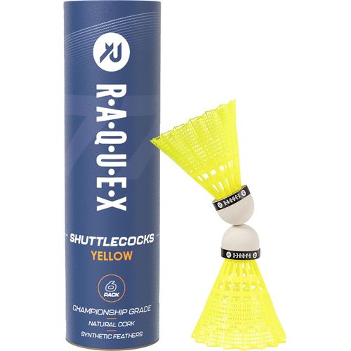 Volants De Badminton En Plumes De Nylon Tube De 6 Volants En Liège Naturel-Trois Options De Vitesse-Volants Blancs Ou Jaunes ¿Volants De Badminton Durables Pour L'intérieur Et L'extérieur.[B1536]