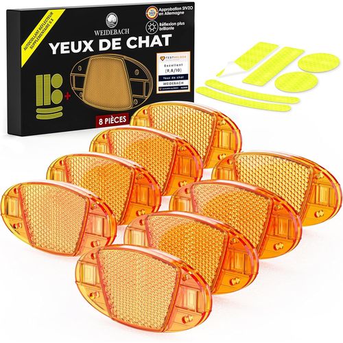 Yeux De Chat Pour Rayons De Vélo À Haut Rayonnement,Yeux De Chat Avec 12 Autocollants Réfléchissants,Réflecteurs Vélo Stvzo-Conformes,Réflecteurs Vélo Toutes Tailles De Roues.[B1542]