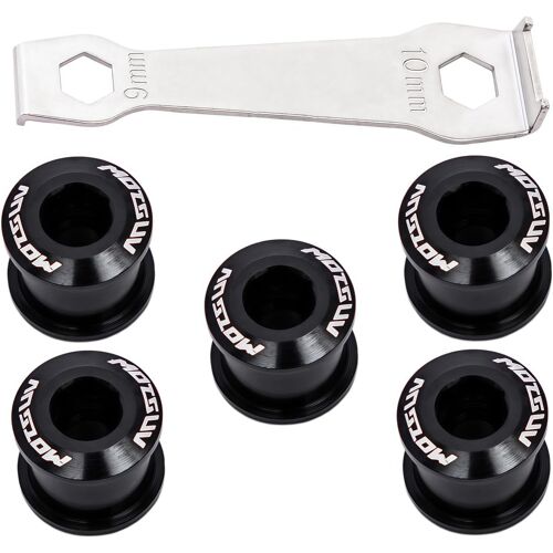 Boulon Pédalier Vélo CNC 7075-T6-Kit Double/Simple Plateau avec Clé Thermo-Traitée,Anodisation Militaire Triplex (4.9mm & 6.4mm) Compatible VTT/Route/BMX.[B814]