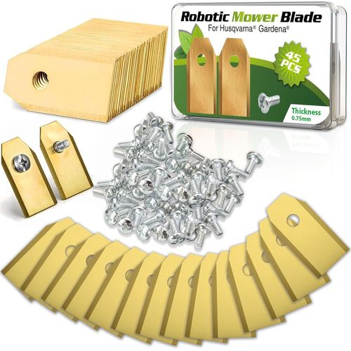 45x Lames de Tondeuses Robots Carbone,Lame Robot Tondeuse,Lames de Rechange Compatibles avec les Robot Tondeuse Automower,Gardena,Yard Force,Accessoires pour Robots à Gazon
