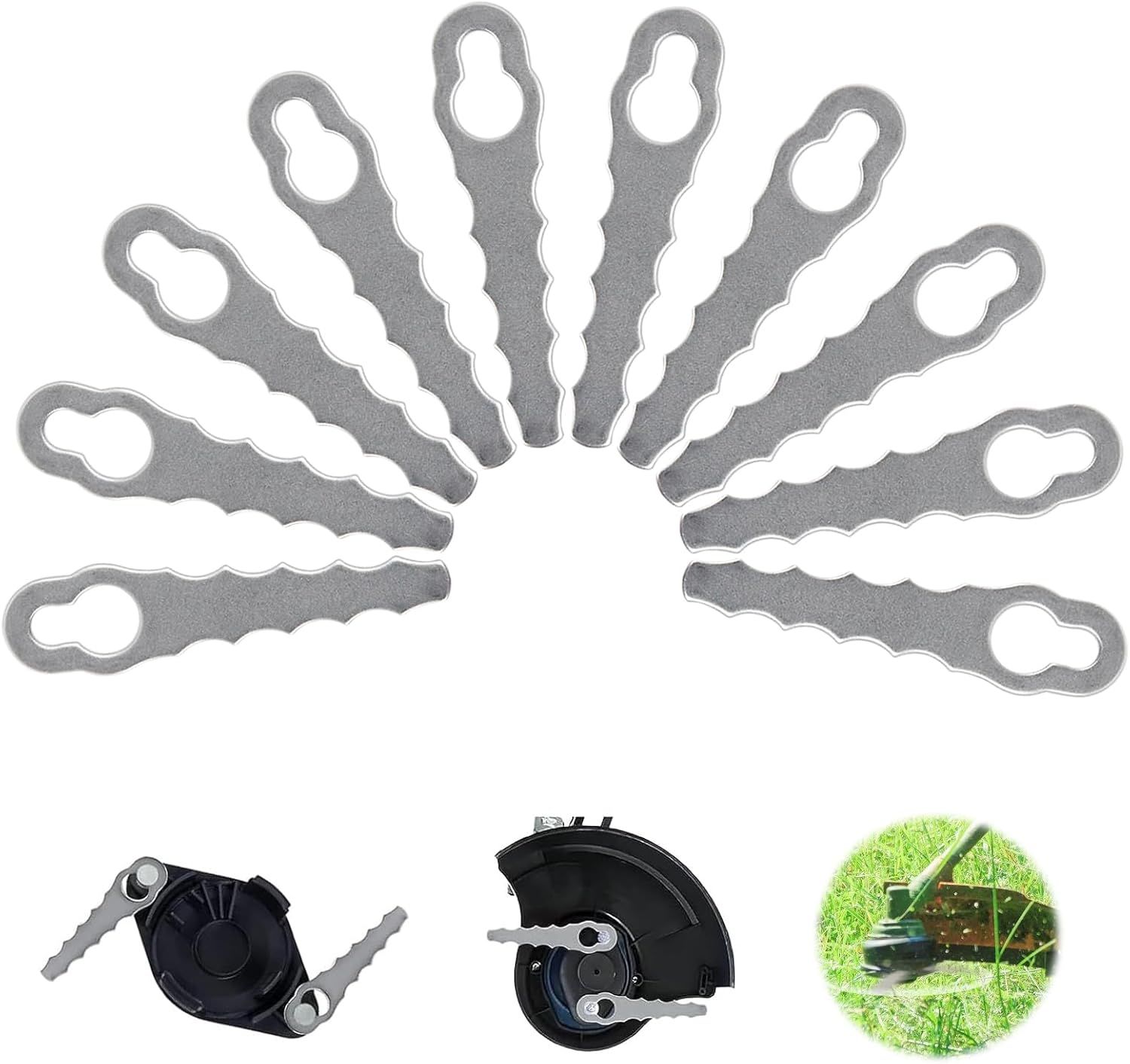 Lot De 4 Lames De Débroussailleuse En Métal Et Accessoires