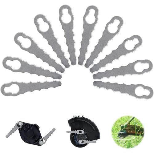 KAL-Lame Pour Coupe Bordure Bordure, 10 Pcs Lame Debrouissalleuses, Lame Coupe Bordure Métal, Lame Débroussailleuse, Lames De Tondeuses Rechange, Lame Tondeuse, Accessoires Tondeuses À Gazon-C