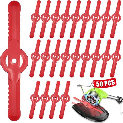 SUBZONAL-Lot de 50 lames de tondeuse à gazon en plastique, 135 mm, lames de rechange pour tondeuse à gazon sans fil, accessoires pour pelouse, jardin, verger, bois ou pastoral