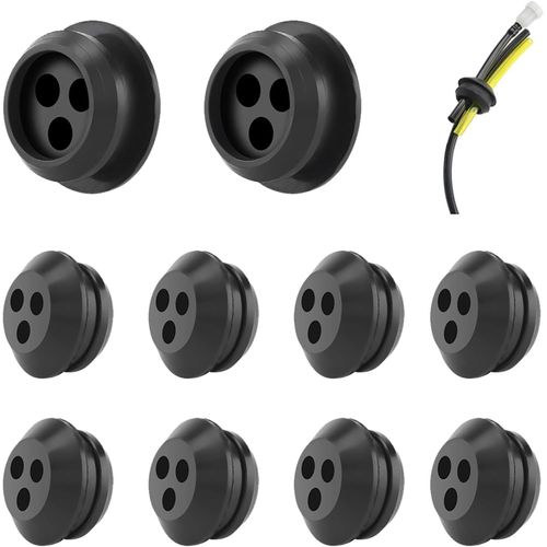 KAL-Réservoir De Carburant ?illets En Caoutchouc, 3 Trous Joint À Oeillets En Caoutchouc, 10 Pc Joint De Tuyau De Carburant, Douille Bouchon De Tuyau Pour Tondeuse À Gazon, Débroussailleuse Accessoir
