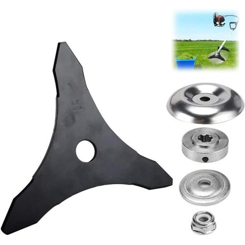 Lames de tondeuses,1 pièce d'accessoires de jardin lame de tondeuse à gazon pointe 3T + 4 pièces d'accessoires de vis de fixation