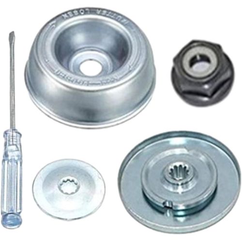 KAL-5 Pièces Kit Ecrou Tete Debroussailleuse Universelle, Kit Fixation Écrou Lame Boîte, Accessoires Boîte De Vitesses En Métal, Pieces Detachees Pour Debroussailleuse Et Tondeuses À Gazon(Argent)