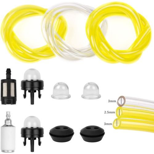 ChenQuanSarl-Kit Durite Essence Debroussailleuse, Durites D'Essence De Tondeuses Universel Avec Filtre À Carburant, Durite Essence 2.5Mm 3Mm, Ampoule D'Amorce Et Joint Pour Coupe-Herbe, Tondeuse Souf