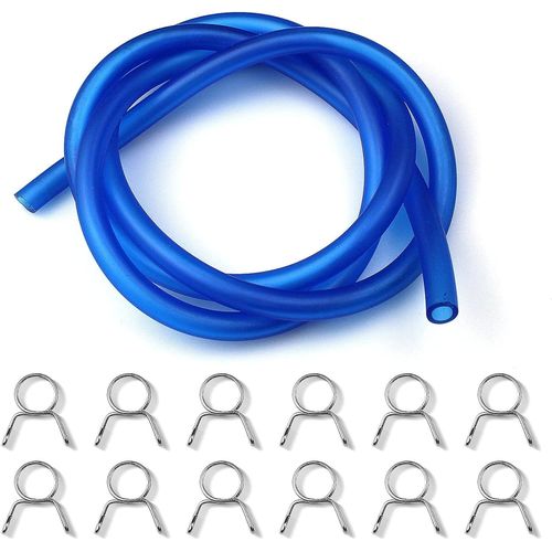 Tuyaux d'Essence Longueur 1m durite debroussailleuse 12 Pièces Tuyau Durite d'Essence Clip à Ressort pour Souffleur Coupe-bordure Tronçonneuse Tondeuse à Gazon Accessoires