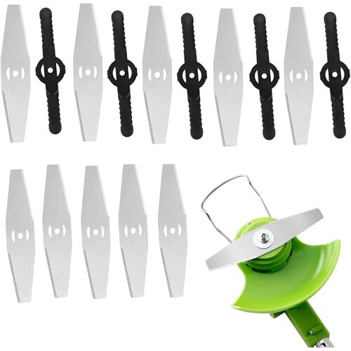 MEVRONISSHOP-15 PCS Lames De Rechange pour Tondeuse à Gazon, Lames de Tondeuse électrique, Coupe-Bordure électrique pour Coupe-Herbe en Acier Tête de Tondeuse électrique Coupe-Bordure Outil