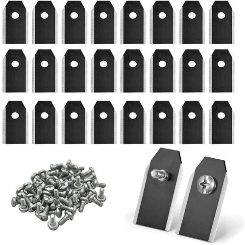 Lot de 45 lames de tondeuse robot de 0,75 mm pour tondeuse à gazon - Accessoires de coupe et 30 vis - Compatibles avec Husqvarna,Automower,Gardena (Noir)
