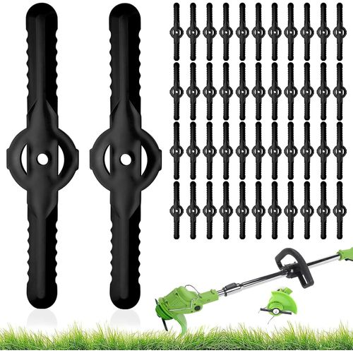 80 pièces Lame Tondeuse,Compatible Pour Lame Débroussailleuse pour Pastorale,Parterres de Fleurs,Cour,Champs,Pelouse,Terrain de Tootball(Noir)