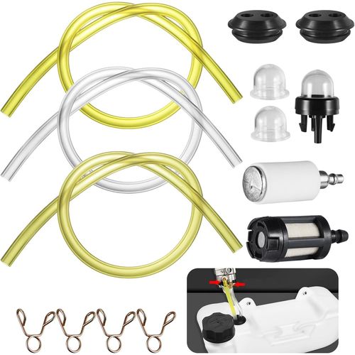 14 Kit Durite Essence Debroussailleuse,Tuyaux de Carburant Universels avec Filtres à Carburant et Ampoules à carburant Primaire Etc.pour Debroussailleuse Tondeuse Souffleur Tronçonneuse