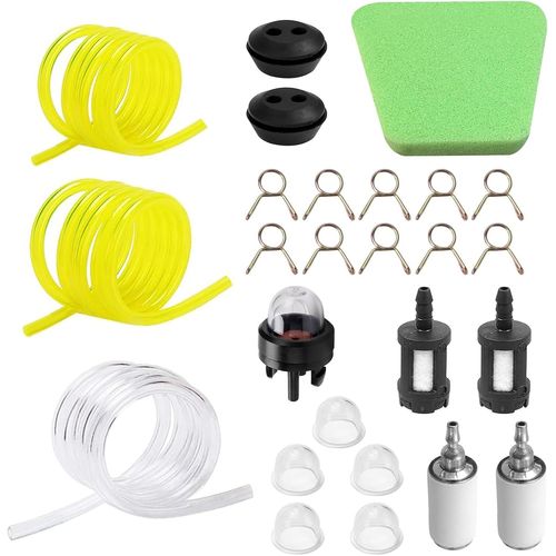 YEMAESRE-Kit De Durite Essence Debroussailleuse, Pieces Detachees Debroussailleuse Universel, Tuyau Essence Debroussailleuse (2×3Mm/2,5×5Mm/3×5Mm) Avec Poire D'Amorçage Debroussailleuse, Pour Jardina
