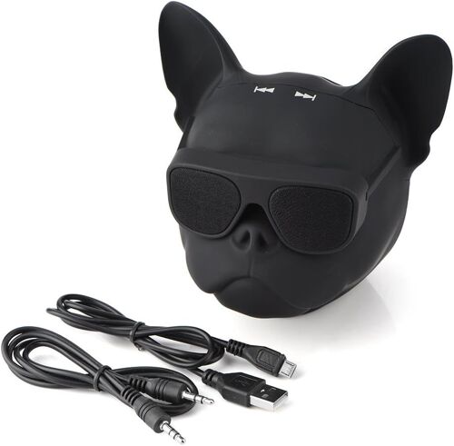 Haut-Parleur Bluetooth, Haut-Parleur Créatif En Forme De Chien, 4.1 Puce Bluetooth Lecteur De Musique Stéréo En Forme De Chien Portable Haut-Parleur Sans Fil Bluetooth Grande Mémoire Avec 32G (Noir)