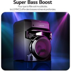SUBZONAL-Enceinte Bluetooth Puissant, PartyBox, Karaoke, Grosse Enceinte Bluetooth Lumineuse, XBOOM, Portable à roulettes,Portable Exterieur, Multi Bluetooth et Application, RNC2, Noir