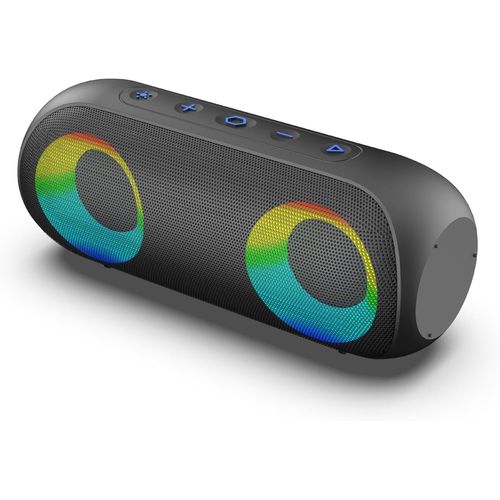 ChenQuanSarl-Toogo L ¿ R480361 - Enceinte Outdoor Sans Fil Avec Led Rdb ¿ 11H DAutonomie, 9 Modes Rgb, Micro Intégré Et Assistant Vocal ¿ Résistant À LEau Ipx7, Double Appairage ¿ Noir