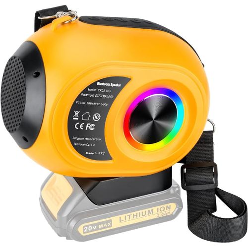 Bluetooth Speaker For Dewalt 18V Battery Speaker Wireless Speaker With Hd Sound, Tws Pairing, Bluetooth 5.3, For Construction Site/Home/Party/Outdoor/Beach/Gift(Battery Not Included)