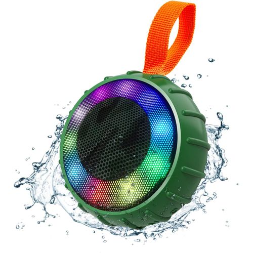 Bluetooth Speaker With Rgb Light Waterproof Ipx6 Wireless Speaker With Stereo Battery 68H Tf Card Portable Bluetooth Speaker For Mobile Phone Outdoor Shower Party Bicycle Green