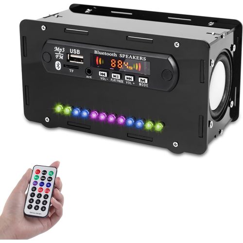 Kit De Soudure Pour Haut-Parleur Électronique Diy - Amplificateur Bluetooth Avec Radio Fm - Mini Stéréo Domestique Avec Voyant Led - Boîte De Haut-Parleur