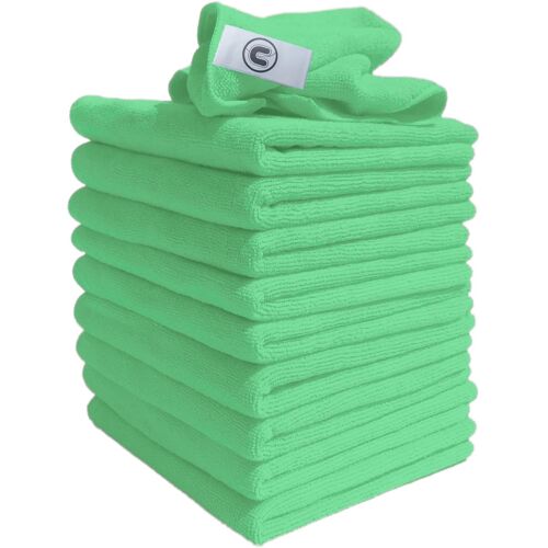 Dcs Vert Chiffons De Nettoyage - Lot De 10 Grands 40x40 Cm Ultra Doux Et Réutilisables Pour Toutes Surfaces - Chiffon Microfibre Multi-Usage Et Torchons Microfibre Absorbants Sans Traces