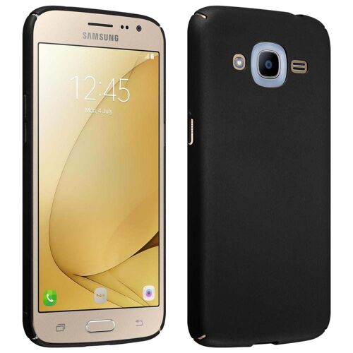 Cadorabo Housse compatible avec Samsung Galaxy J2 2016 en METALLIC NOIR - Hard Case Étui de protection d'aspect métallique contre les rayures et les chocs