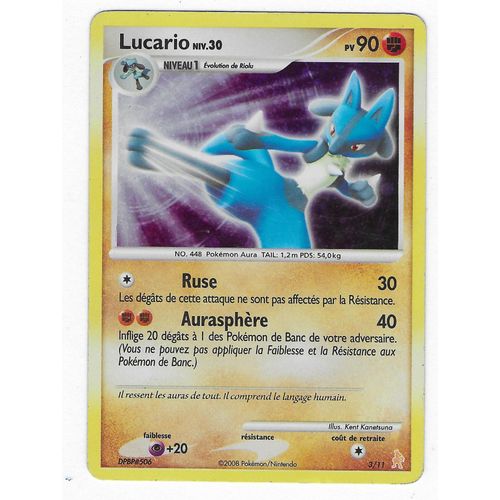 Lucario 3/11 Dp Kit Dresseur - Pv90 / Niv.30 - Carte Holo Française [2007]