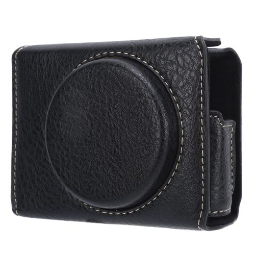 Etui en cuir PU pour appareil photo Sony RX100 avec etui de base et bandouliere, noir