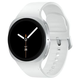 Samsung Galaxy Watch8 - 40 mm - argent - Montre connectée avec bracelet sport - caoutchouc - blanc - taille du bracelet : S/M - affichage 1.34" - 32 Go - NFC, Bluetooth, Wi-Fi, LTE - 4G - 30 g