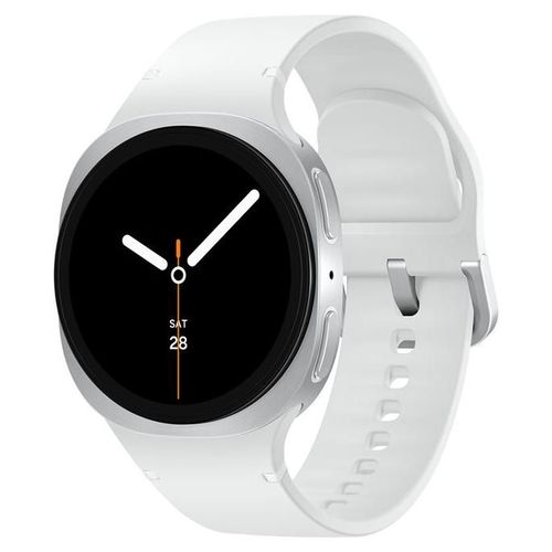 Samsung Galaxy Watch8 - 40 mm - argent - Montre connectée avec bracelet sport - caoutchouc - blanc - taille du bracelet : S/M - affichage 1.34" - 32 Go - NFC, Bluetooth, Wi-Fi - 30 g