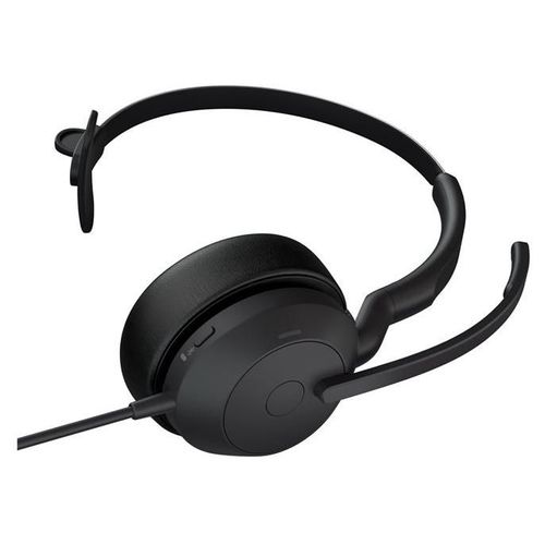 Jabra Evolve2 50 UC Mono - Micro-casque - sur-oreille - filaire - Suppresseur de bruit actif - USB-C, USB-A - certifié UC