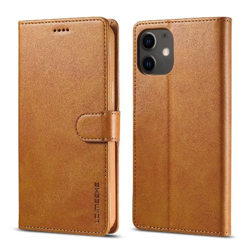 Étui Pour Iphone 12 Mini Porte-Monnaie Avec Fentes Pour Cartes Étui En Cuir Raboté Horizontal Texture Veau Avec Titulaire - Jaune