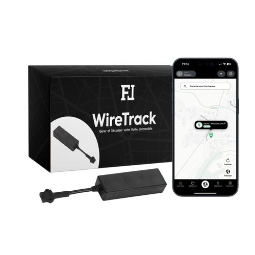 Tracker GPS WireTrack ¿ Localisateur en Temps Réel pour Voiture, Moto, Camion ¿ Suivi GPS Précis, Alerte de Dépassement de Vitesse et de Zone, Immobilisation à Distance, Application Mobile & Web