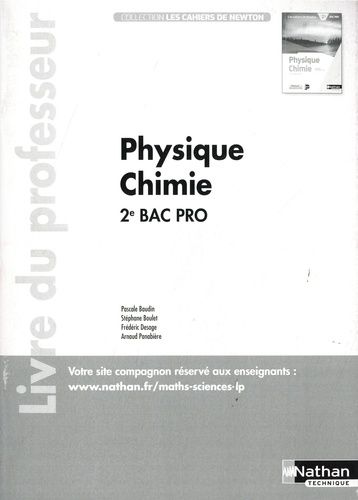 Physique-Chimie 2de Bac Pro - Livre Du Professeur - Edition 2019