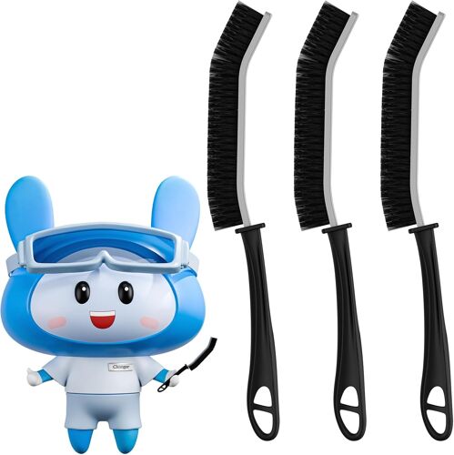 à Joints,Nettoyage Salle de Bain,Joint Carrelage,à Joint Poils Durs,à Récurer,Outils de Nettoyage pour la Cuisine et Les Toilettes (3,Noir)