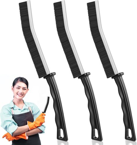 Brosse De Nettoyage Des Interstices 3 Pièces, Brosse Nettoyage Salle De Bainbrosse Joint Carrelag, Brosse De Nettoyage À Poils Durs Pour Rainure Fenetre, Salle De Bain, Toilettes, Cuisine