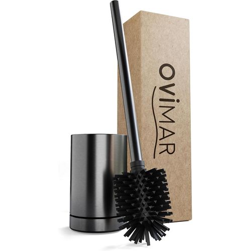 ROMO Brosse WC dorée en siliconefonction ventilationautoportantetête de brosse WC interchangeablebac d'égouttement amoviblebrosse WC sans montage mural