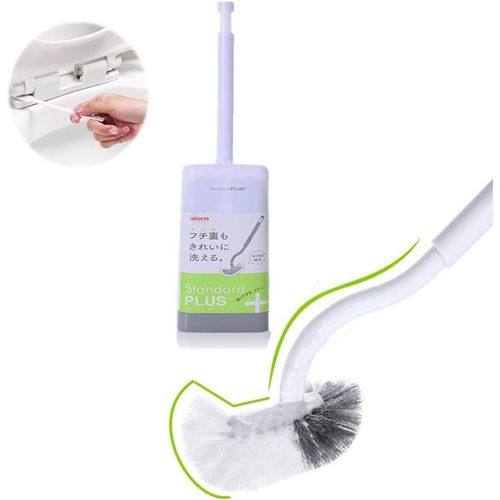 Brosse WC,Porte Brosse de Toilettes à Manche Long,Compacte Supports pour Toilette Supports Lot(1P Blanc)