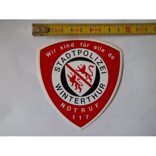 Autocollant Vintage Collection Police Municipale De Winterthur Suisse