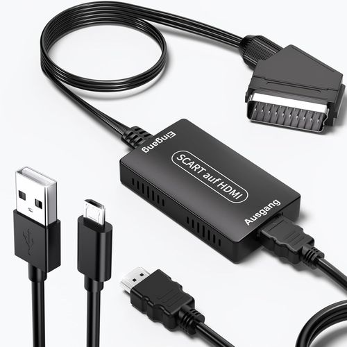 Chenquansarl-Adaptateur Péritel Vers Hdmi Avec Câbles, Full Hd 720p/1080p Convertisseur Péritel Vers Hdmi, Convertisseur Audio Vidéo Pour Hdtv/Monitor/Stb/Xbox/Ps3/Sky Dvd