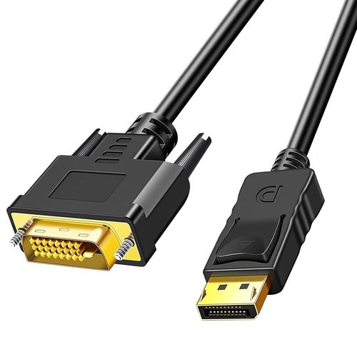 Câble Adaptateur Displayport vers DVI 6 pieds (1.8 m) Doré-Câble adaptateur Display Port(DP) mâle vers DVI mâle pour Lenovo,Dell,HP et autres