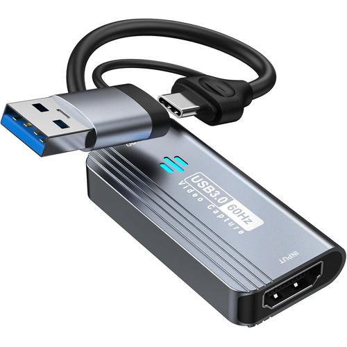 Carte d'acquisition vidéo ,Carte de Capture 4K HDMI vers USB/USB C 3.0,Capture vidéo 1080P 60FPS,pour Le Streaming,l'enseignement,Les Jeux,la vidéoconférence ou la Diffusion en Direct