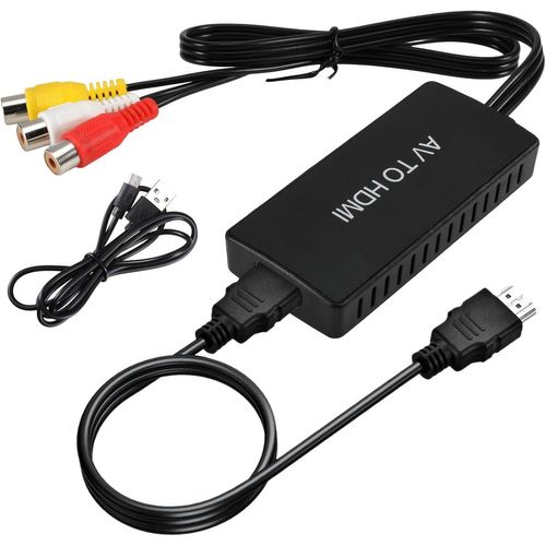 ChenQuanSarl-Adaptateur Rca Vers Hdmi, Av Vers Hdmi, Avec Câble Usb-C, Entrée Rca, Sortie Audio Vidéo, 1080P, Convertisseur Av Vers Hdmi, Pour Ps2, Ps3, Xbox, Nes, N64, Vhs, Vcr, Dvd