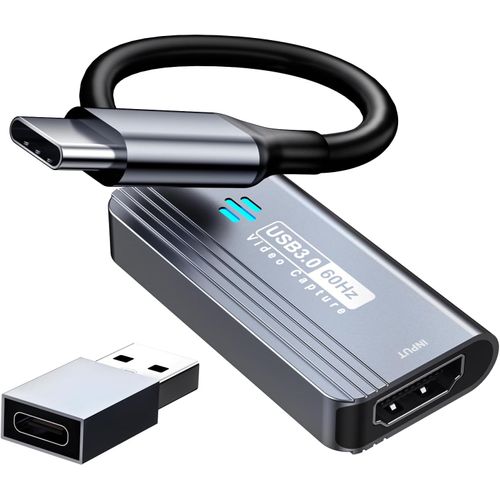 Carte d'acquisition vidéo ,Carte de Capture HDMI vers USB C 3.0,Capture vidéo 1080P 60FPS,pour Le Streaming,l'enseignement,Les Jeux,la vidéoconférence ou la Diffusion en Direct