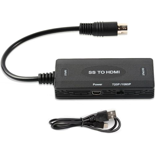 Convertisseur Vidéo Pour Sega Saturn,Convertisseur S-Vidéo Vers Hdmi Pour Consoles Sega Saturn,Prend En Charge L'écran 16:9/4:3,Résolution 1080p/720p