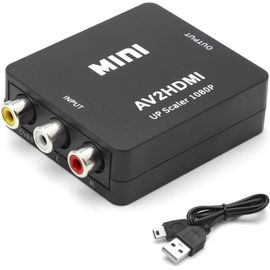 Adaptateur Rca Vers Hdmi Convertisseur Av En Hdm 1080P Supporte Pal/Ntsc Rca Composite Cvbs Convertisseur Audio Vidéo Avec Usb Câble Pour Pc Xbox Tv Stb Vhs Dvd Wii[Z203]