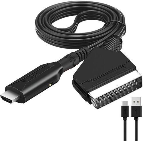 Câble Péritel Vers Hdmi, Convertisseur Péritel Hdmi 1080P Avec Câble D'Entrée Péritel Et Port De Sortie Hdmi Pour Hdtv Stb Vhs Xbox Ps3